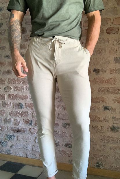 Trendyol Man Tas Erkek Beli Baglamali Rahat Kesim Pantolon Tmnss20pl0547 Trendyol
