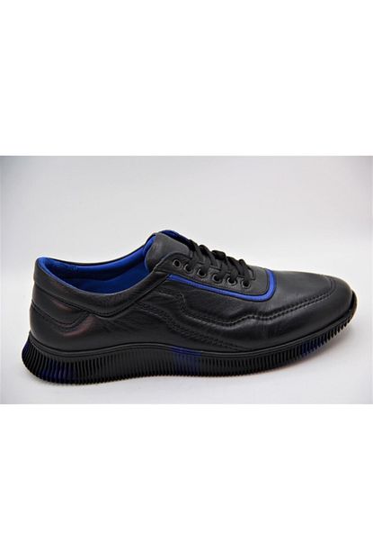 Itallano Hakiki Deri Siyah Garni Erkek Sneakers Ayakkabi Trendyol