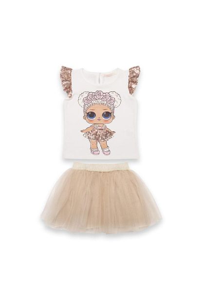 Baby Rose 2856 Lol Bebek Baskili Pul Islemeli T Shirt Ve Tutu Etekli Kiz Takim Trendyol