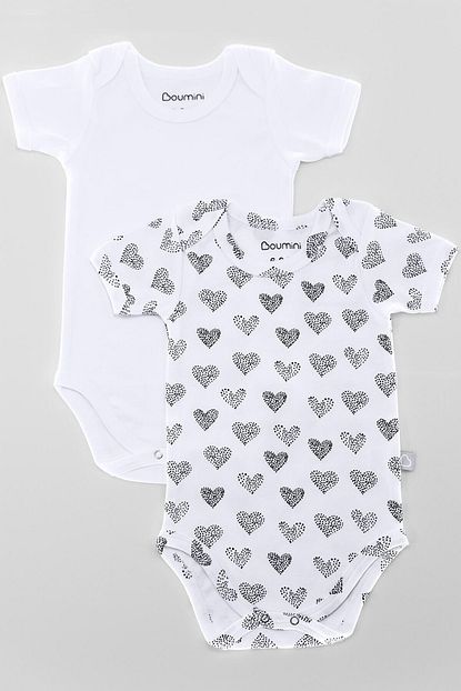 Uygun Bebe Boumini 2 Li Kiz Bebek Kisa Kollu Body Seti Kalpler Trendyol