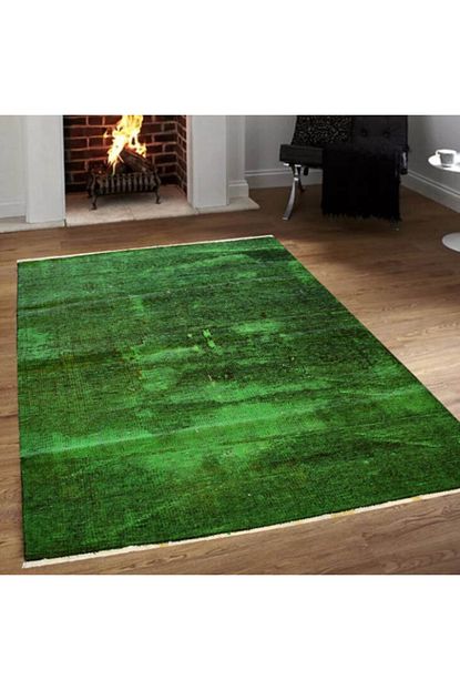 Kont Hali Yesil Renk Vintage El Dokuma Hali 1000 15 Yesil Trendyol