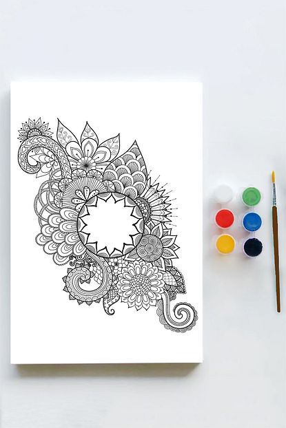Postermanya Mandala Tuval Kanvas Tablo Boyama Hobi Seti 15 90x130cm Dev Boy Trendyol