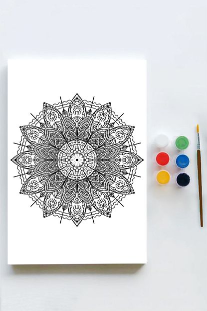 Postermanya Mandala Tuval Kanvas Tablo Boyama Hobi Seti 13 40x60cm Trendyol