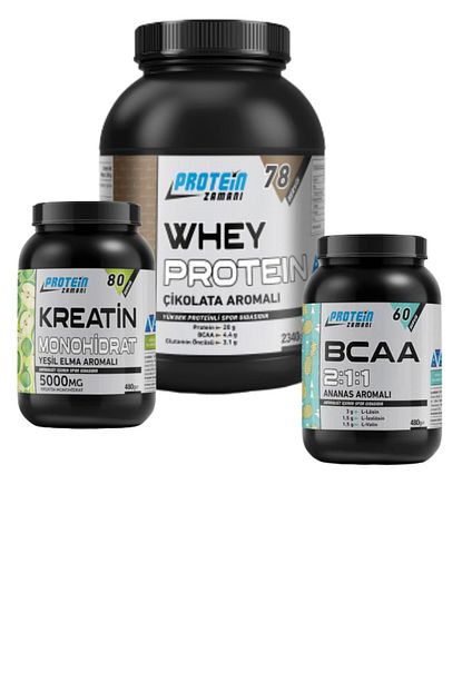 Protein Zamani Whey Protein Tozu 78 Servis Cikolata Bcaa 2 1 1 Ananasli 60 Servis Kreatin 60 Servis Yesil Elma Trendyol