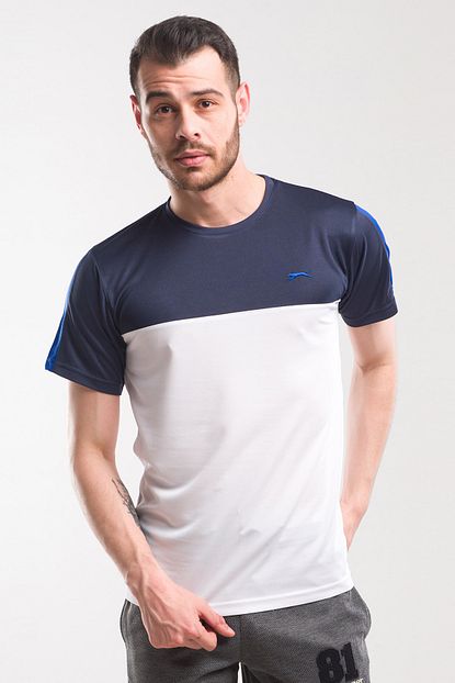 Slazenger Texas Erkek T Shirt Beyaz Lacivert Trendyol