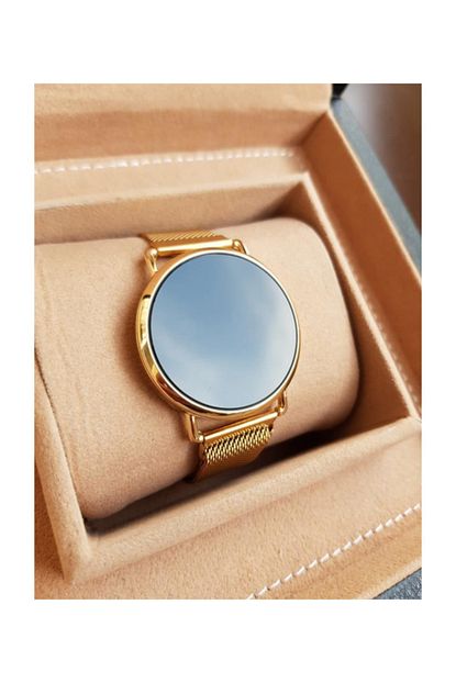 Gold Time Gold Renk Miknatisli Kordon Dokunmatik Unisex Saat Trendyol