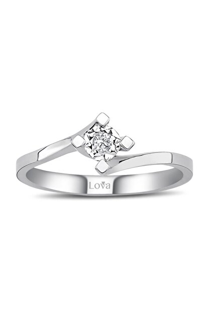 Lova 0 30 Karat Efektli Pirlanta Tektas Yuzuk 1070093 Trendyol
