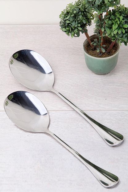 Kitchen Love 2 Adet Metal Sslata Ve Yemek Servis Kasigi Seti 18cm