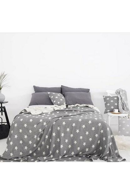 Barine Home Gri Star Yatak Ortusu Cift Kisilik Trendyol