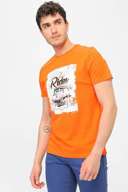 Limon Company Erkek Oranj Bisiklet Yaka Tisort 504499110 Boyner Trendyol