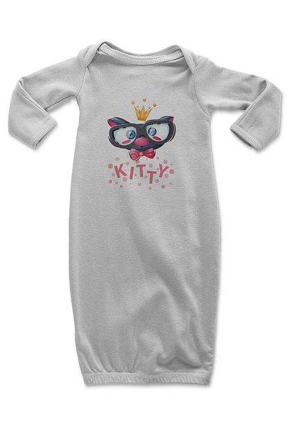 Angemiel Baby Kral Taci Giyen Gozluklu Kedi Erkek Bebek Uyku Tulumu Beyaz Trendyol