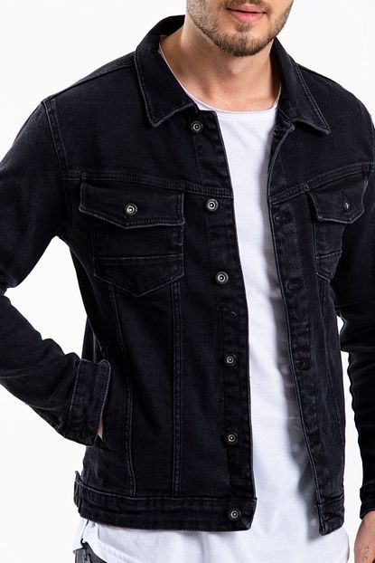 Denim Man Erkek Kot Ceket Siyah Trendyol
