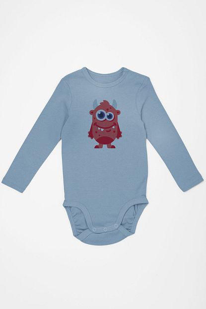 Angemiel Baby Sirin Canavar Erkek Bebek Uzun Kollu Zibin Mavi Trendyol