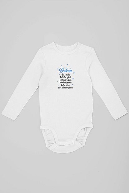 Angemiel Baby Baba Dogum Gunu Hediyesi Erkek Bebek Uzun Kollu Zibin Beyaz Trendyol