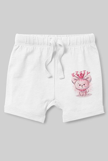 Angemiel Baby Kral Taci Takan Sirin Kedi Yavrusu Kiz Bebek Sort Beyaz Trendyol