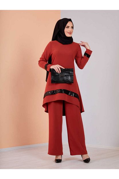 tunik kombin kap mlj7459 kremit