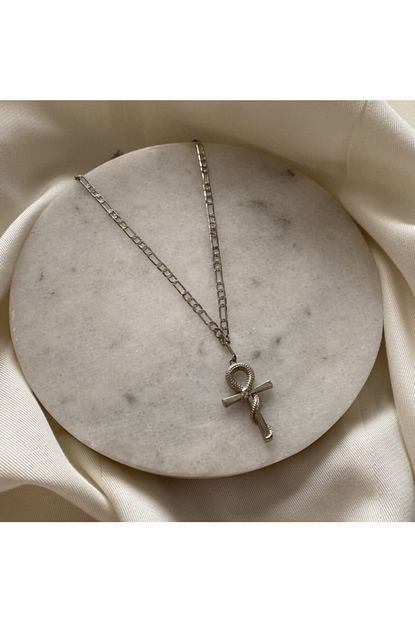 The W Store Gumus Renk Buyuk Ankh Kolye Trendyol