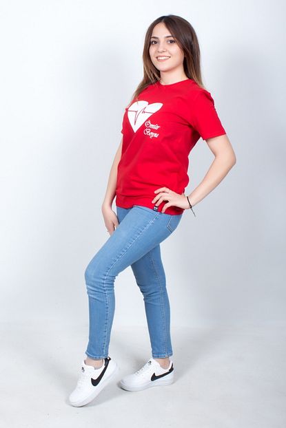 Doruk Butik Sevgili Kombini Kalp Ritmi Omur Boyu Baskili Kirmizi Unisex Tisort Trendyol
