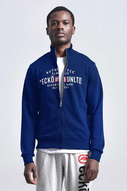 Ecko Unltd Lacivert Erkek Baskili Fermuarli Sweatshirt Florida Zip Hoodie Trendyol