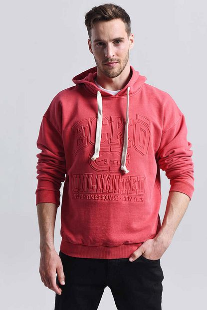 Ecko Unltd Kirmizi Erkek Baskili Kapusonlu Sweatshirt Seattle Hoodie Trendyol