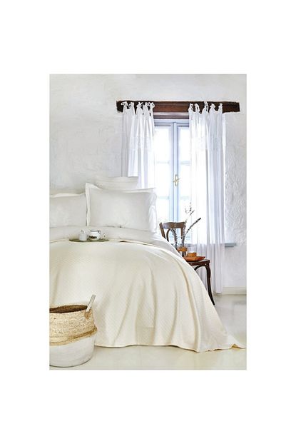 Karaca Home Elonora Ekru Cift Kisilik Dantelli Nevresim Bambu Pike Takimi Trendyol