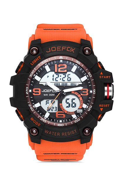Joefox Erkek Turuncu Dijital Analog Silikon Kordon Kol Saati Jfp1069 Trendyol