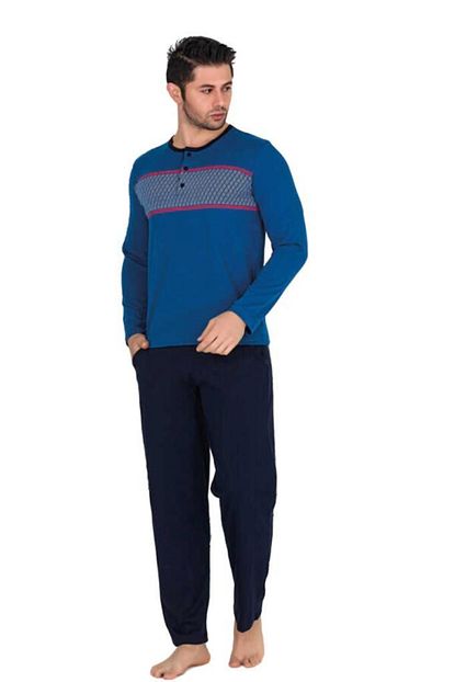 Berland Erkek Lacivert Uzun Kol Pijama Takimi 3811 Trendyol