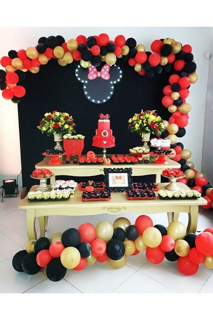 Meri Parti 100 Adet Gold Siyah Kirmizi Metalik Balon Ve Balon Zinciri Trendyol