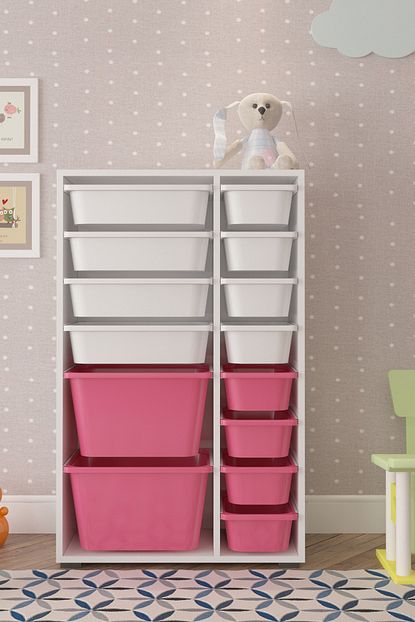 Pratico Cok Amacli Oyuncak Dolabi Pembe Beyaz 2d4k8u Trendyol