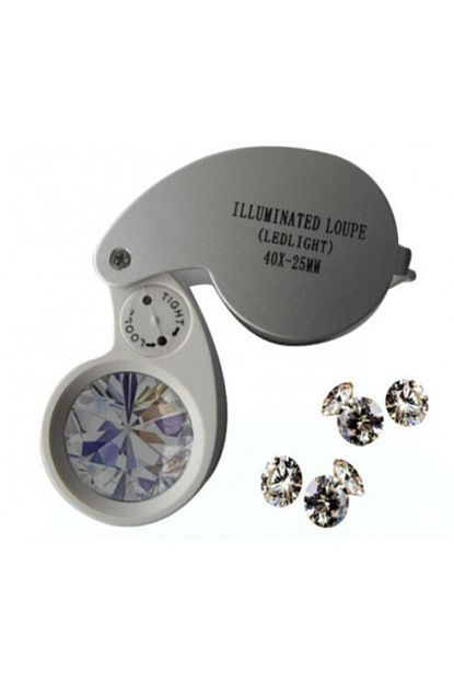 40x25 mm aluminyum 2 ledli kuyumcu lup