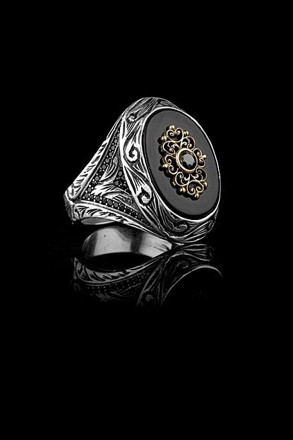 Elika Silver Ur1006 Oniks Tasli 925 Ayar Erkek Gumus Yuzuk Trendyol