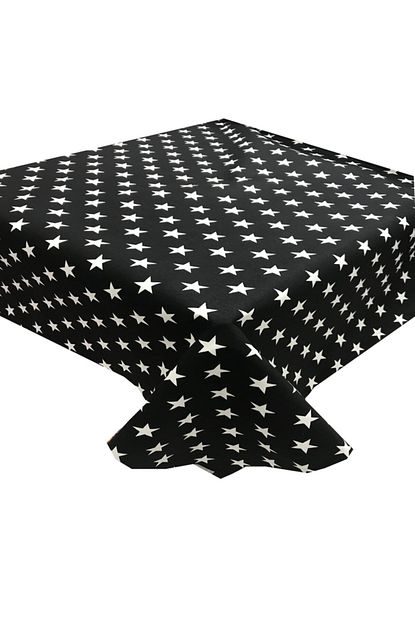 Zeren Home Siyah Zemin Beyaz Yildizlar Duck Dertsiz Masa Ortusu 100 X 100 Cm Trendyol