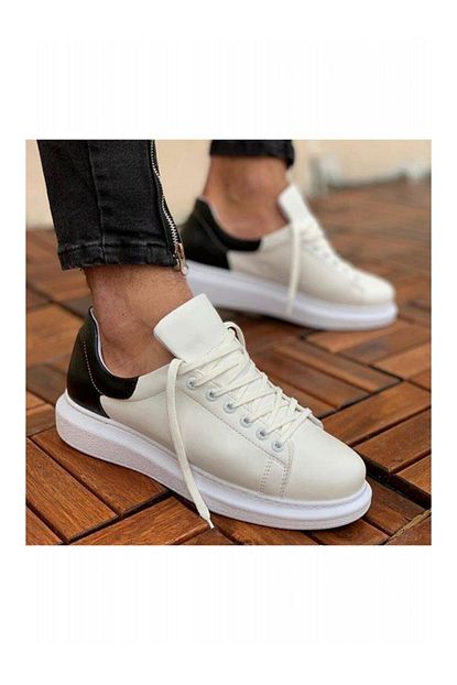 Myy Ayakkabi Yuksek Taban 5 Cm Gizli Topuk Erkek Ayakkabi Beyaz Siyah Myy9300 Trendyol