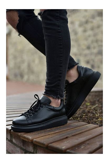 Myy Ayakkabi Erkek Siyah Yuksek Taban 5 Cm Gizli Topuk Ayakkabi Myy9400s Trendyol