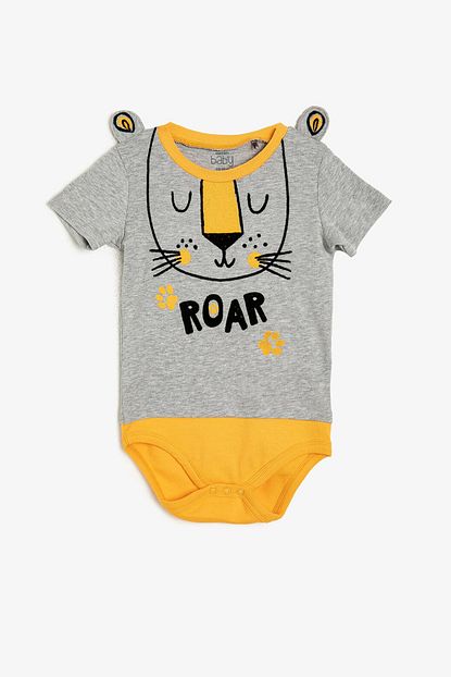 Koton Kids Gri Erkek Bebek Bebek Body Zibin Trendyol