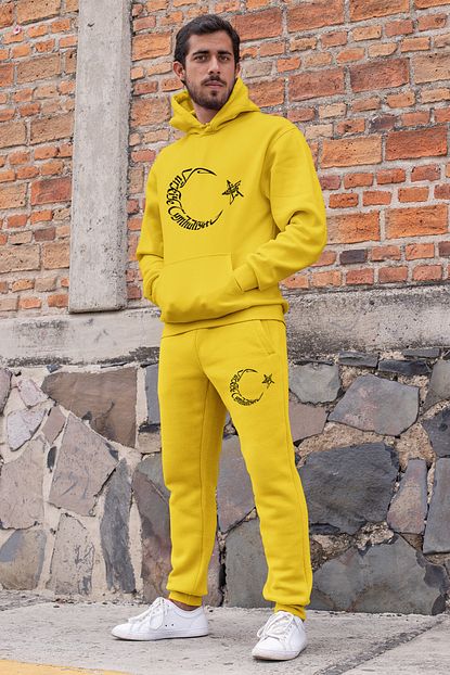 Angemiel Wear Turkiye Cumhuriyeti Ay Yildiz Erkek Esofman Takimi Sari Kapsonlu Sweatshirt Sari Esofman Alti Trendyol