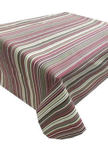 Zeren Home Kiremit Bej Duz Cizgi Duck Dertsiz Masa Ortusu 150 X 250 Cm Trendyol