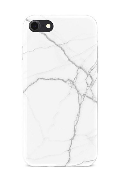 iphone 8 kilif marble mermer desenli beyaz siyah