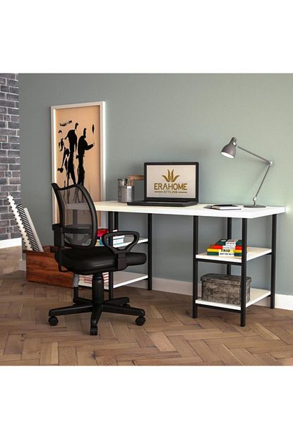 Erahome Buket Lux Metal Calisma Masasi Bilgisayar Sehpasi Beyaz Trendyol