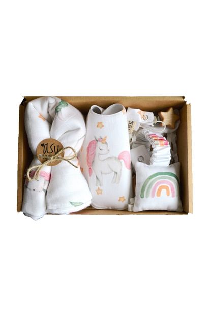 Asu Baby Kids Unicorn Organik Muslinli Bebek Hediye Kiti Trendyol