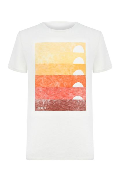 Mudo Erkek Beyaz Bisiklet Yaka Baskili Pamuk T Shirt 371563 Trendyol