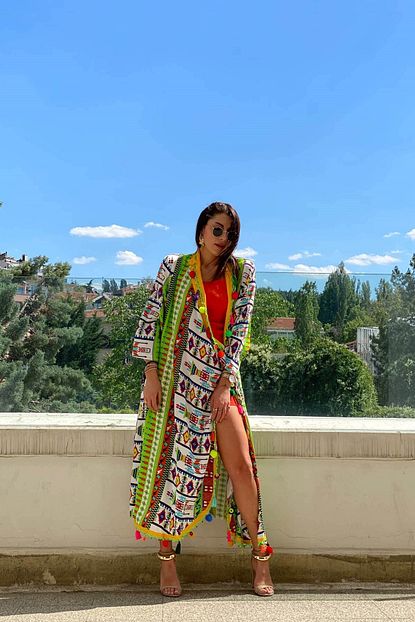Zeynep Tanverdi Bodrum Kimono Yesil Trendyol