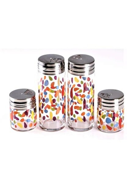 Pasabahce Cam Tuzluk Biberlik Desenli Metal Baharat Seti 4 Parca 95246 Trendyol