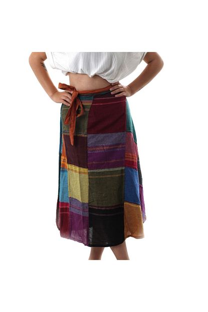 Otantik Kadin Patchwork Renkli Uzun Etek Buldan Kumasi Sile Bezi Trendyol