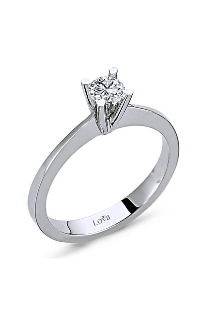 Lova Kadin Karat Pirlanta Tektas Yuzuk 1030055 F Renk 0 40 Trendyol