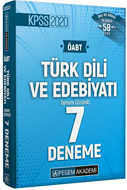 Pegem Akademi Yayincilik 2020 Kpss Oabt Turk Dili Ve Edebiyati Tamami Cozumlu 7 Deneme Trendyol