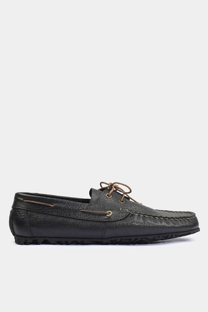Hotic Hakiki Deri Siyah Erkek Loafer Trendyol