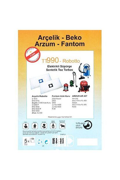 Arzum Ar 427 433 452 Arrivato Supurge Kagit Toz Torbasi 10 Adet Trendyol