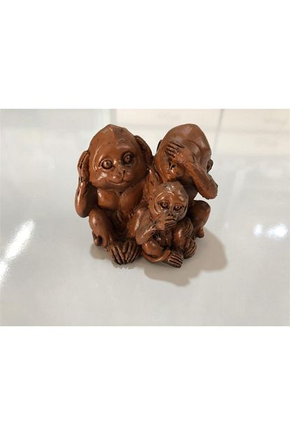 Kardesler Boncuk Hediyelik Esya 2 Adet Lusan Polyester 3 Lu Maymun Masa Ustu Biblo Trendyol
