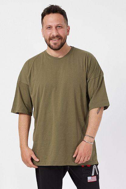Densmood Erkek Duz Basic Pamuklu Oversize Kesim T Shirt Trendyol